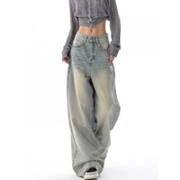 jean large femme bleu clair