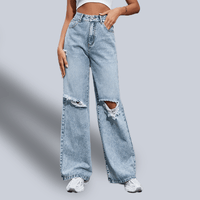jean femme taille haute baggy